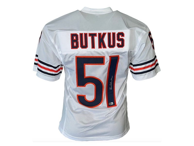 Dick Butkus Autographed Pro Style Football Jersey White (Beckett)