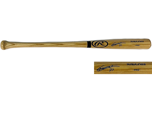 Wander Franco El Patron Autographed Rawlings Pro Baseball Bat - JSA COA