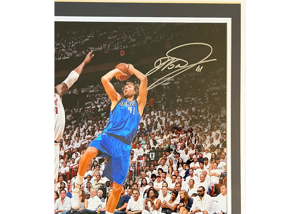 Dirk Nowinski  Mavericks NBA Playoffs vs. Miami 16x20 Framed Photo Fanatics