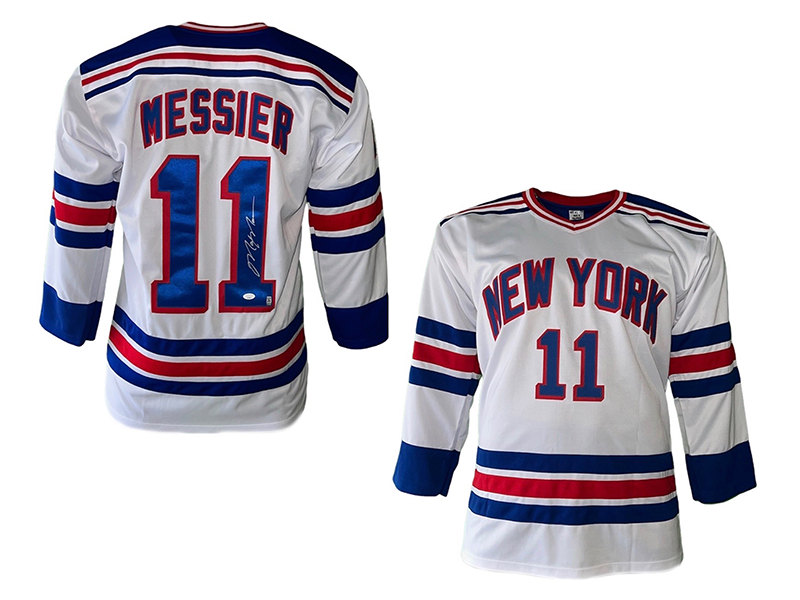 Mark Messier Autographed New York White Hockey Jersey (JSA)