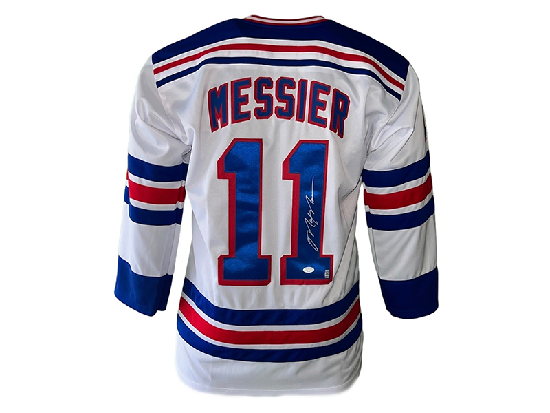 Mark Messier Autographed New York White Hockey Jersey (JSA)