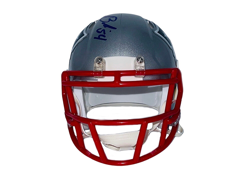 Tedy Bruschi Autographed New England Patriots Mini Speed Football Helmet JSA