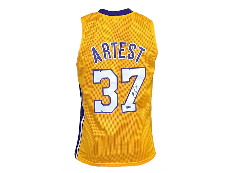Ron Artest Autographed Los Angeles Yellow Basketball Jersey Beckett