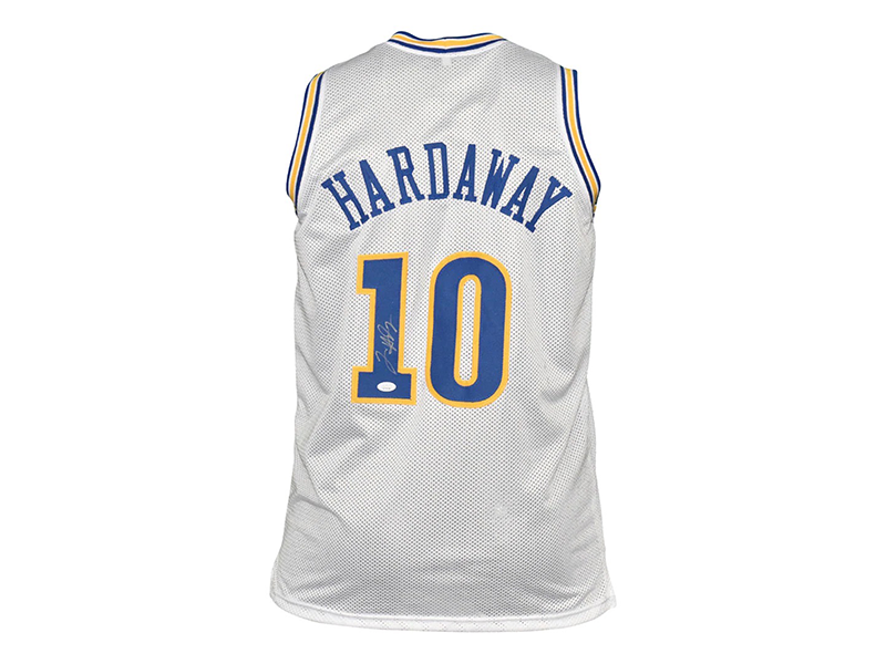 Tim Hardaway Autographed Golden State Pro Blue Basketball Jersey (JSA)