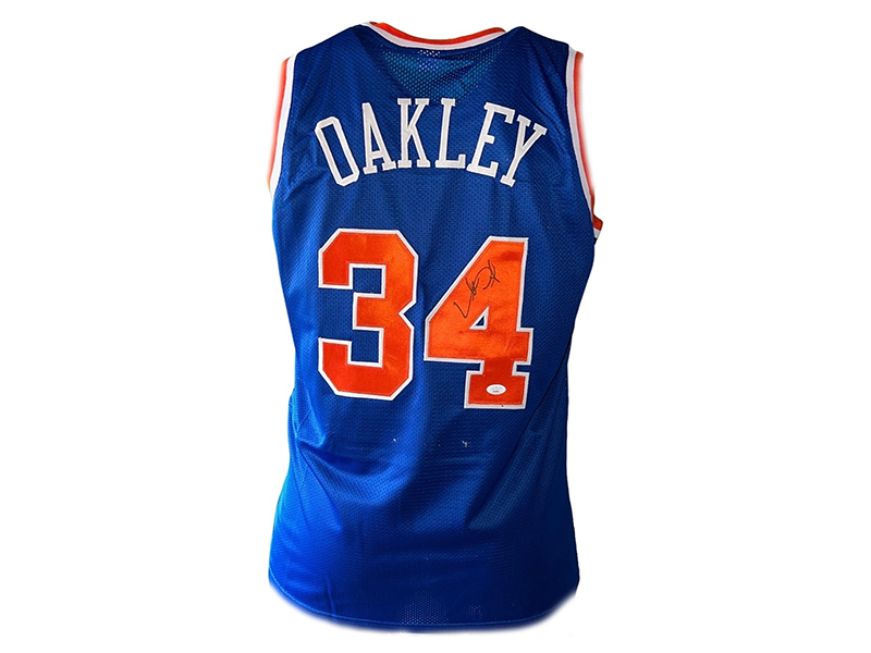 Charles Oakley Autographed New York Pro Style Basketball jersey (JSA)