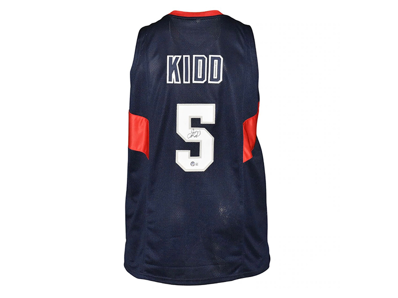 Jason Kidd USA Autographed Dark Blue Basketball Jersey Beckett