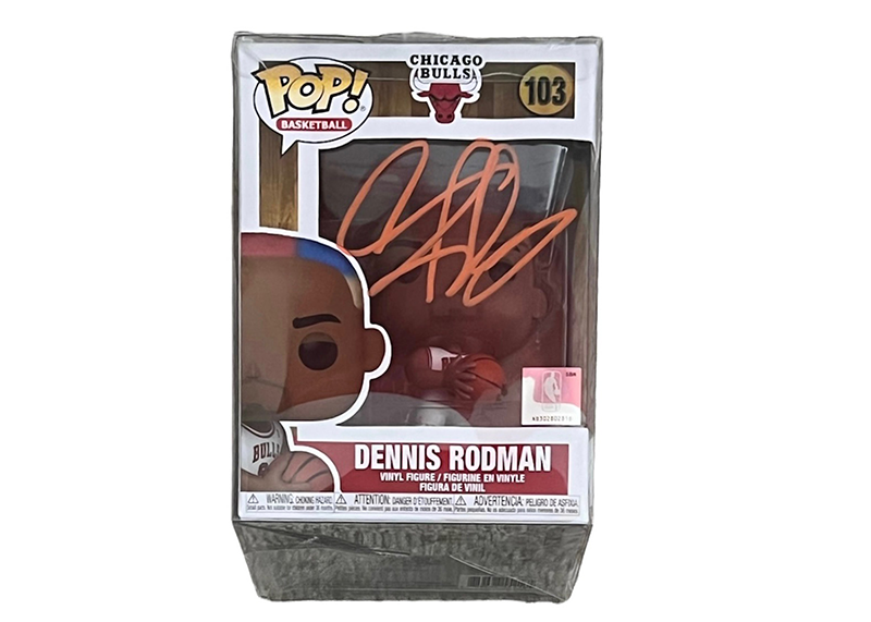 Dennis Rodman Signed Chicago bulls Funko POP Vinyl Figure Orange Signature JSA