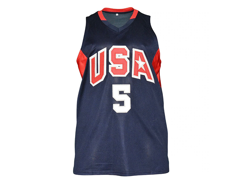Jason Kidd USA Autographed Dark Blue Basketball Jersey Beckett