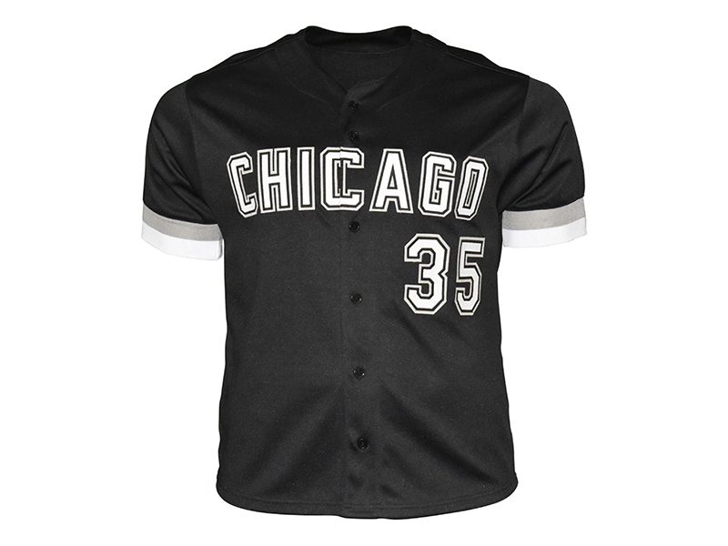 Frank Thomas Autographed Chicago Black Baseball Jersey (Beckett )