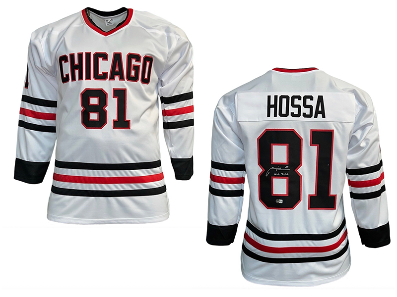 Marian Hossa HOF 2020 Insc Autographed White Chicago Hockey Jersey Beckett