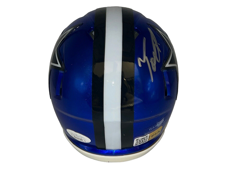 Tony Pollard Autographed Dallas Cowboys Flash Mini Helmet JSA