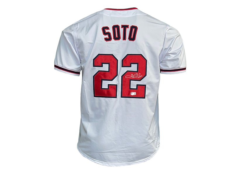 Juan Soto Autographed Washington White  Baseball Jersey Beckett