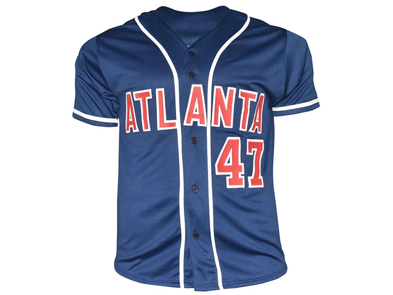 Tom Glavine Autographed Atlanta Baseball Jersey Dark Blue (JSA)