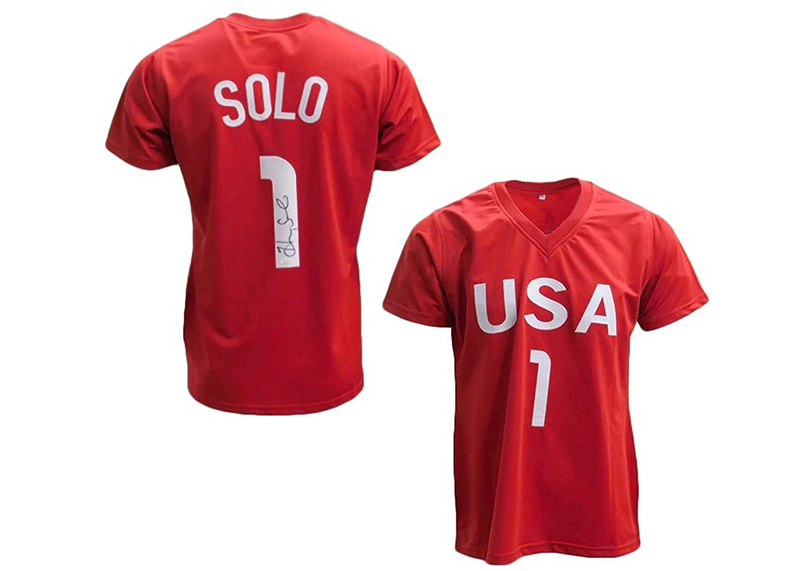 Hope Solo Autographed USA Soccer Jersey Red (JSA)