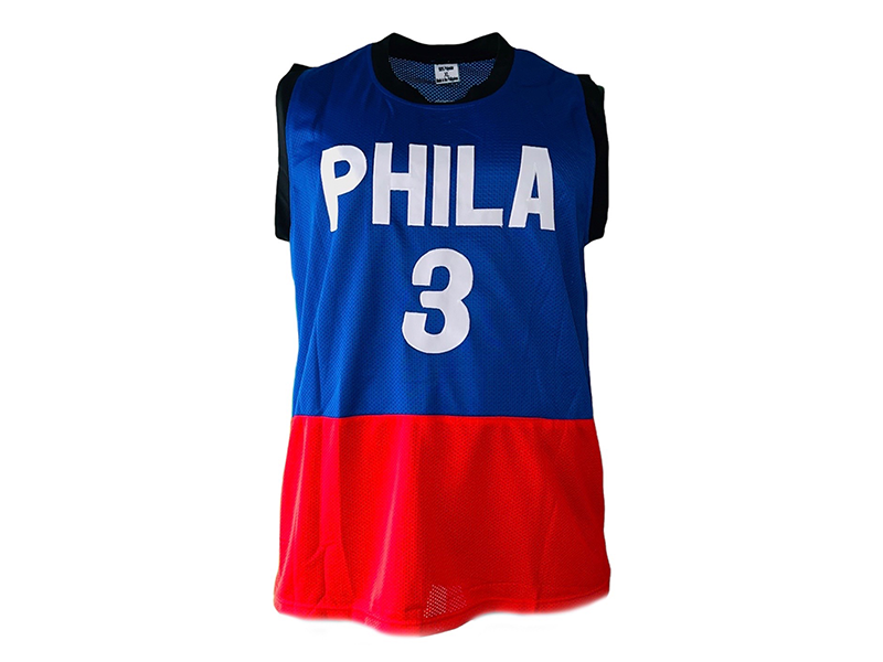 Allen Iverson Autographed Philadelphia Pro Blue 2-Tone Basketball Jersey (JSA)