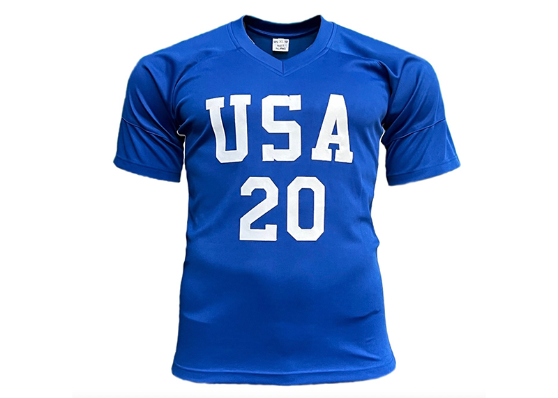 Christen Press Autographed Pro Style Team USA Blue Soccer Jersey JSA