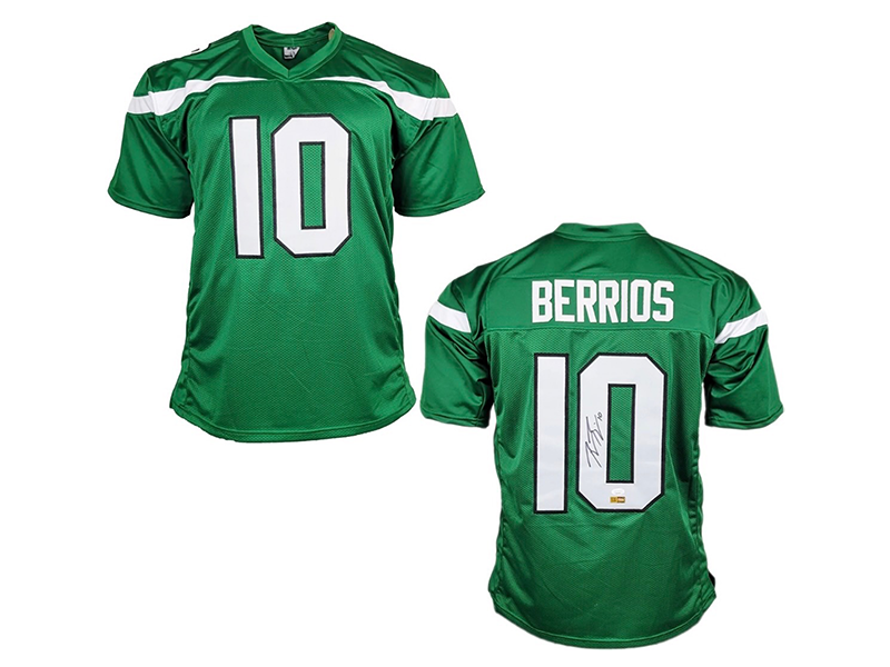 Braxton Berrios Signed New York Green Football Jersey (JSA)