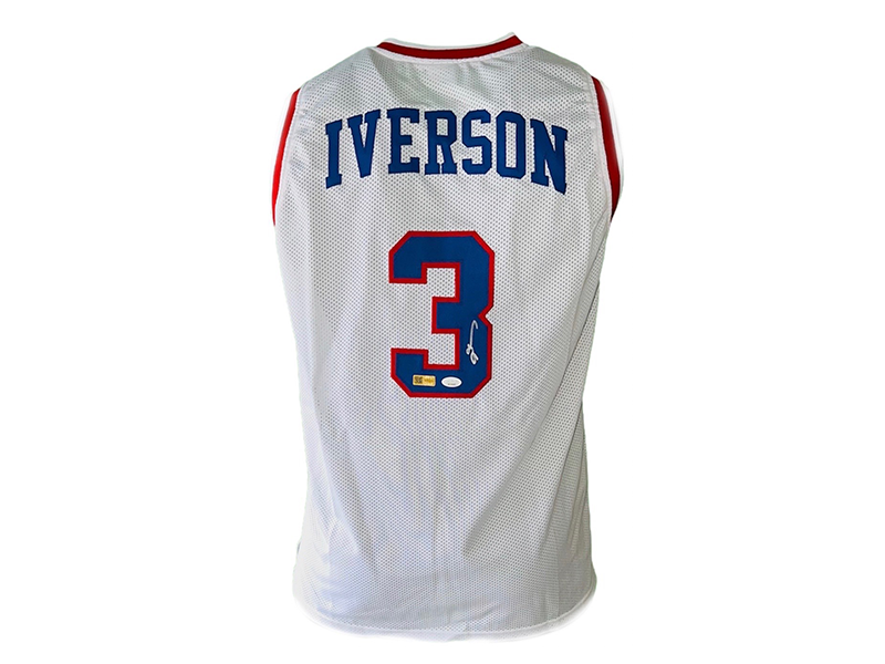 Allen Iverson Autographed Philadelphia Pro Style White Basketball Jersey (JSA)