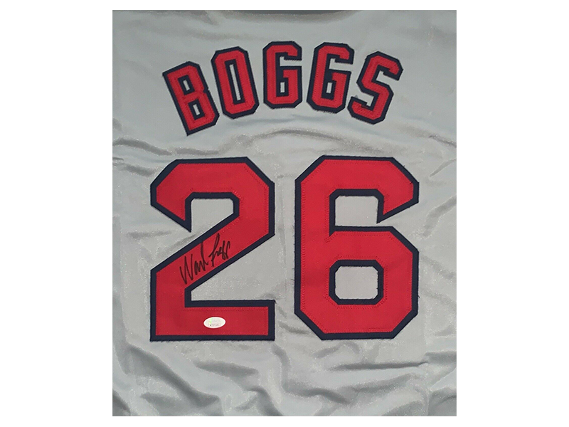 Wade Boggs Autographed Boston Gray Pro Style Baseball Jersey (JSA)