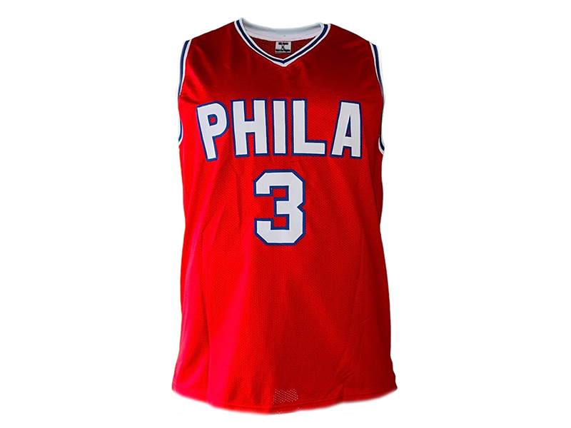 Allen Iverson Autographed Philadelphia Red Basketball Jersey (JSA)