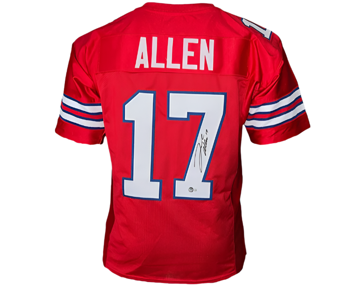 Josh Allen Autographed Pro Style Red Football Jersey Beckett