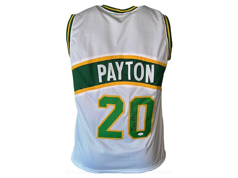 Gary Payton Autographed Seattle Pro Style White Basketball Jersey (JSA)