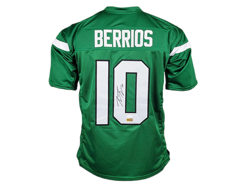goldenautograph Braxton Berrios Signed New York Green Football Jersey (JSA)