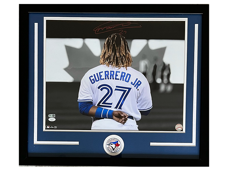 Vladimir Guerrero Jr. Signed  Toronto Blue Jays 16x20 Baseball Framed Photo JSA