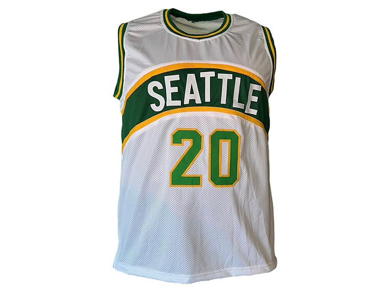 Gary Payton Autographed Seattle Pro Style White Basketball Jersey (JSA)