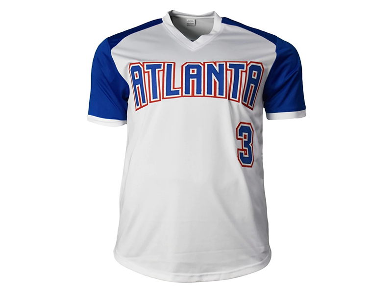 Dale Murphy Autographed Atlanta White Blue Sleeves Throwback Baseball Jersey (JSA)
