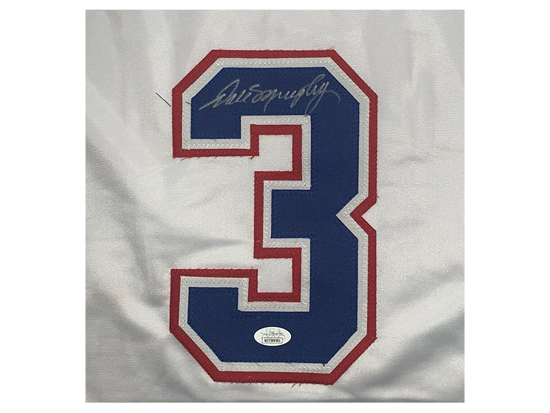 Dale Murphy Autographed Atlanta White Blue Sleeves Throwback Baseball Jersey (JSA)
