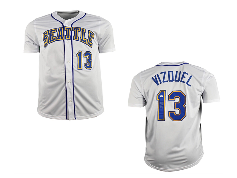 Omar Vizquel Autographed Seattle White Baseball Jersey (JSA)