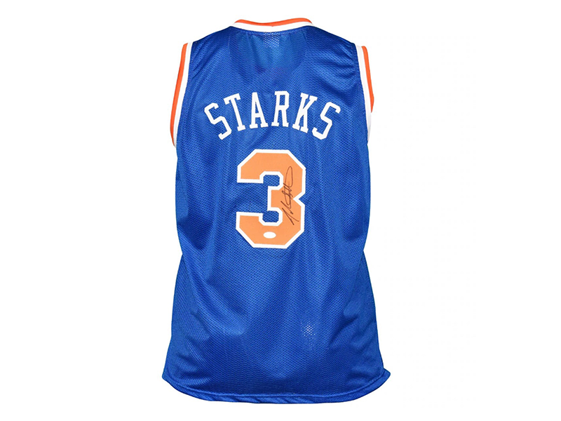 John Starks Autographed Blue Pro Style Jersey Autographed (JSA)