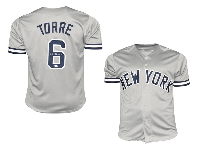 Joe Torre Autographed New York Pro-Style Gray Baseball Jersey JSA