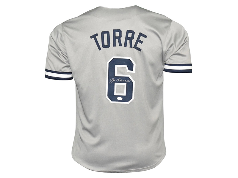 Joe Torre Autographed New York Pro-Style Gray Baseball Jersey JSA