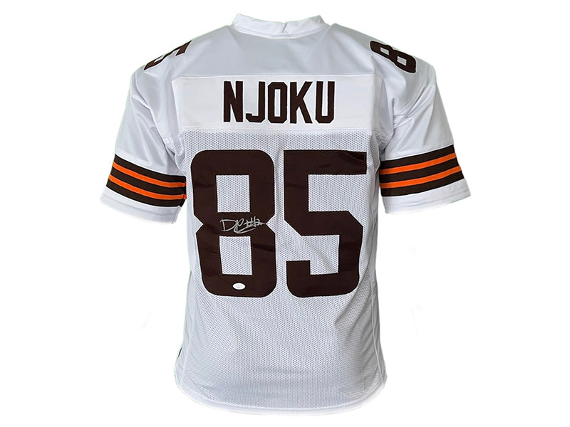 David Njoku Autographed Custom White Football Jersey (JSA)