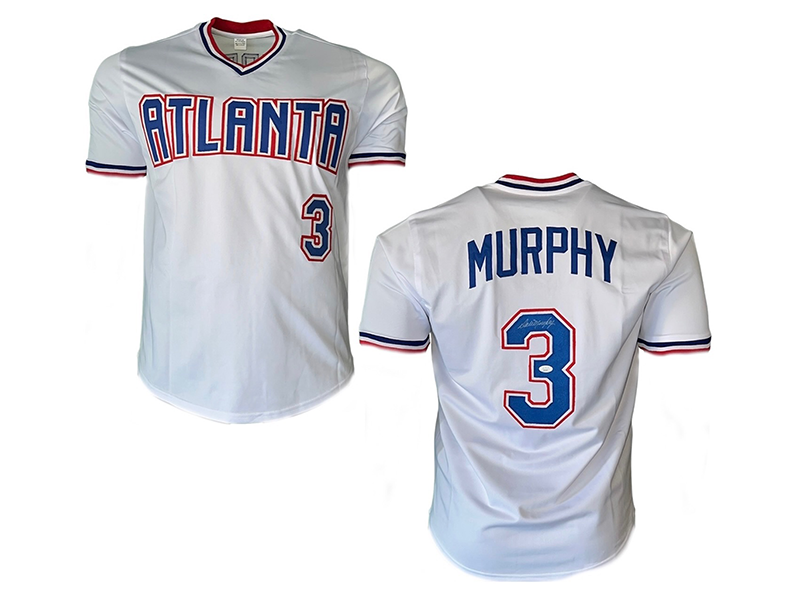 Dale Murphy Autographed Atlanta White Baseball Throwback Jersey (JSA)