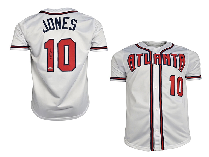 Chipper Jones Autographed Atlanta Pro Style Baseball Jersey White (JSA)