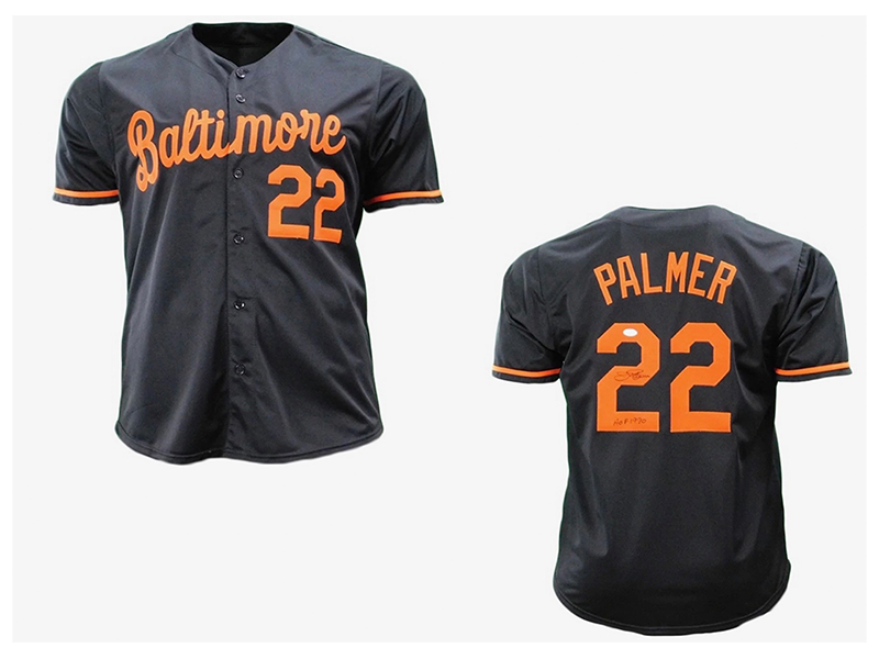 Jim Palmer Autographed Pro Style Black  Baltimore Jersey (JSA)