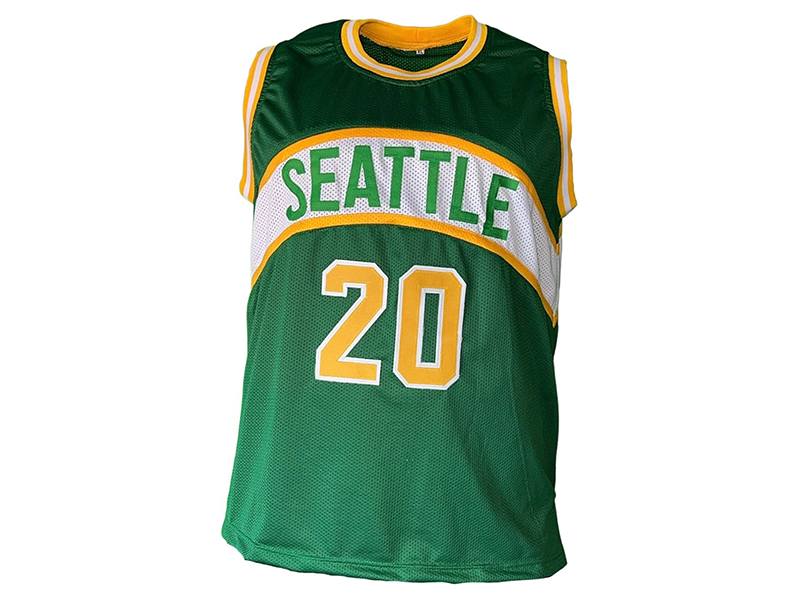 Gary Payton Autographed Seattle Green Basketball Jersey (JSA)