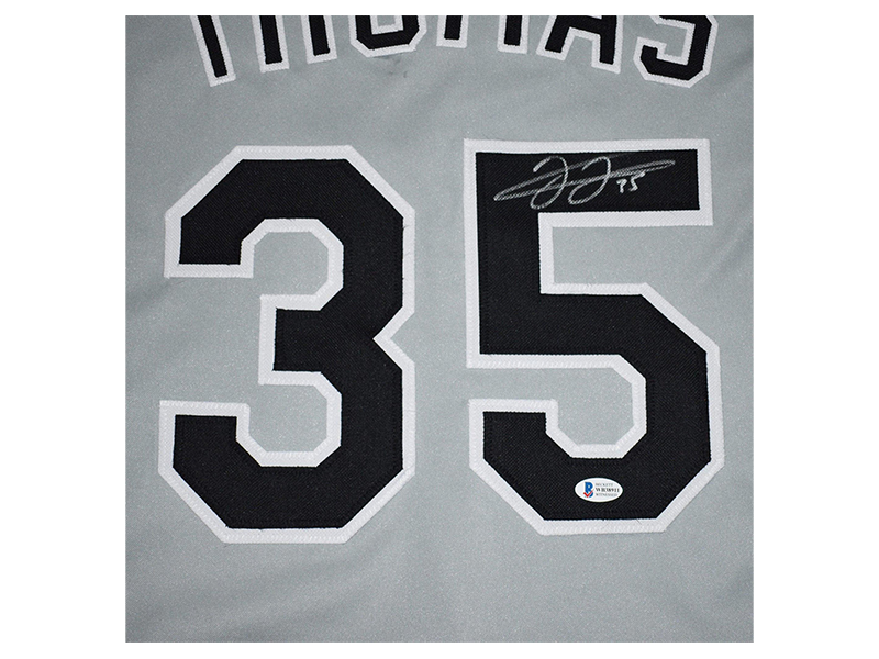 Frank Thomas Autographed Signed Chicago Gray Baseball Jersey (Beckett)