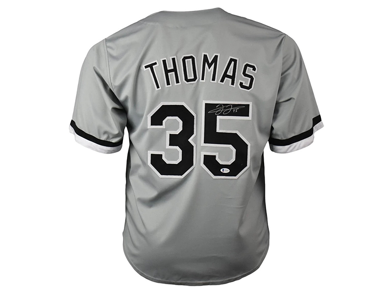 Frank Thomas Autographed Signed Chicago Gray Baseball Jersey (Beckett)