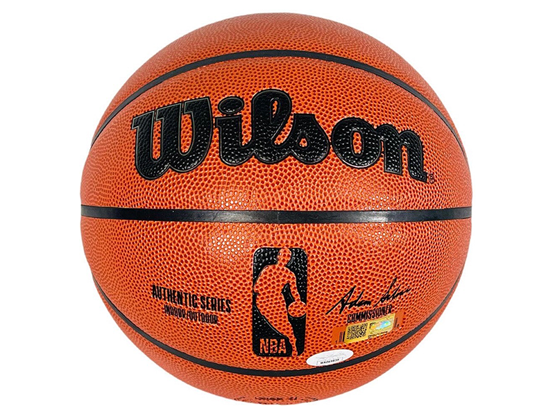 Dennis Rodman Signed Wilson Authentic Series NBA Basketball Silver Ink (JSA)