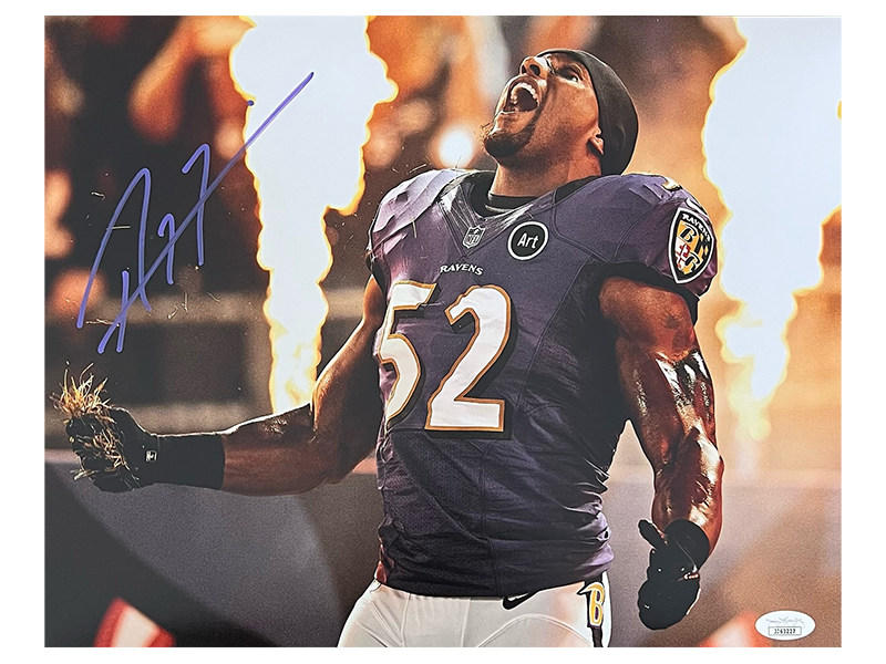 Ray Lewis Autographed Baltimore Ravens 11x14 Photo JSA