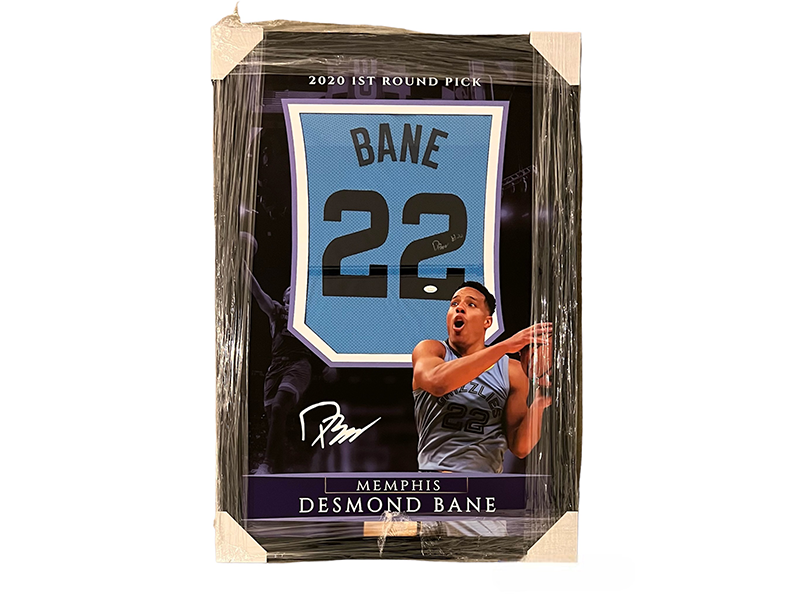 Desmond Bane Autographed Memphis Pro Style Basketball Framed Jersey (40X27) JSA