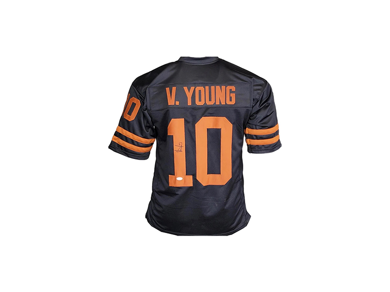 Vince Young Autograph￼ed Texas College Black Football Jersey (JSA)