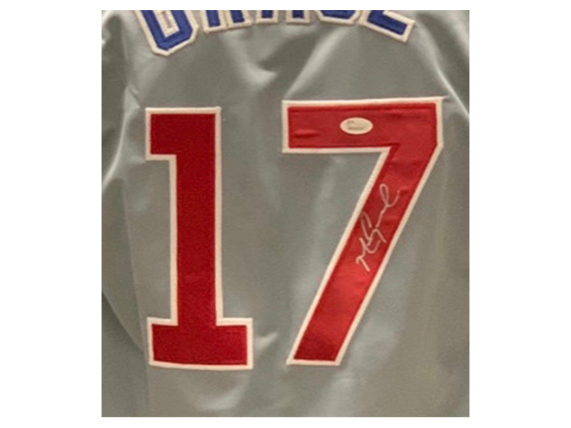 Mark Grace Autographed Pro Style Baseball Jersey Gray (JSA)