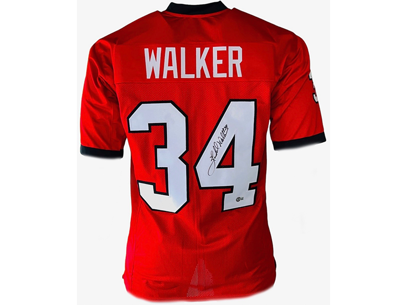 Herschel Walker Autographed College-Edition Red Football Jersey (Beckett)