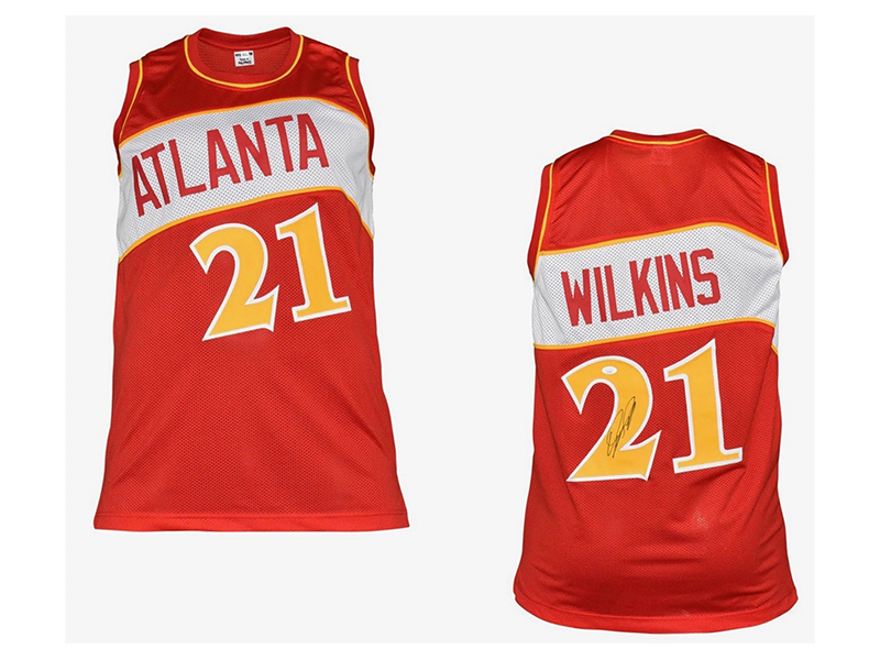 Dominique Wilkins Autographed Atlanta Pro Red Basketball Jersey (JSA)