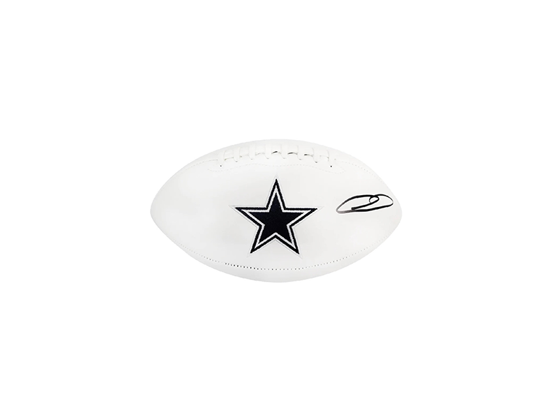 Ceedee Lamb Signed Dallas Cowboys Official NFL Team Logo White Football (JSA)